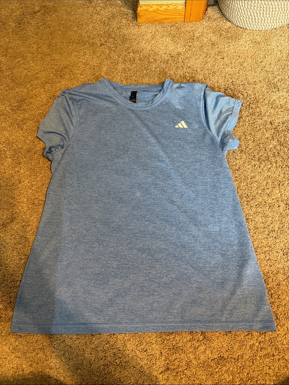 adidas Light Blue Girls' Short Sleeve Athletic Tee